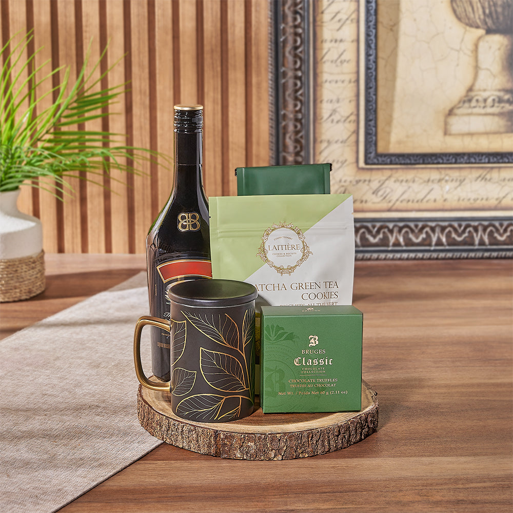 Vodka Gift Basket with Coffee – how the gift is presented
