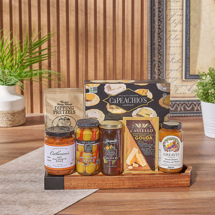 Treat your loved ones to a delightful assortment of snacks with the Gourmet Appetizer Gift Set from Chicago Baskets - Chicago delivery