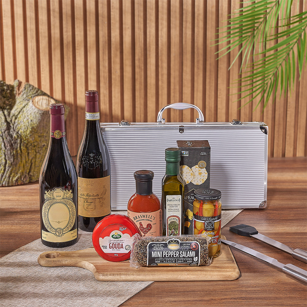 Wine and BBQ Essentials Basket – how the gift is presented