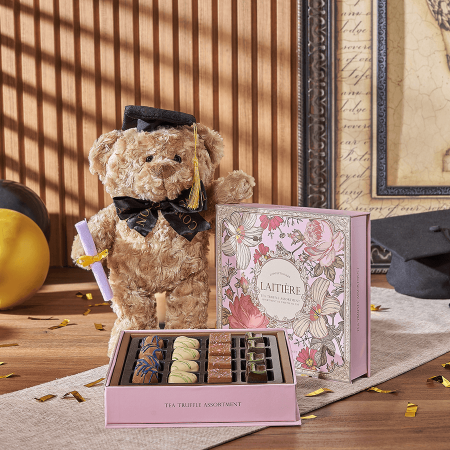 Indulgent Graduation Gift Set, graduation gift, graduation, chocolate gift, chocolate, plush gift, plush, Chicago delivery