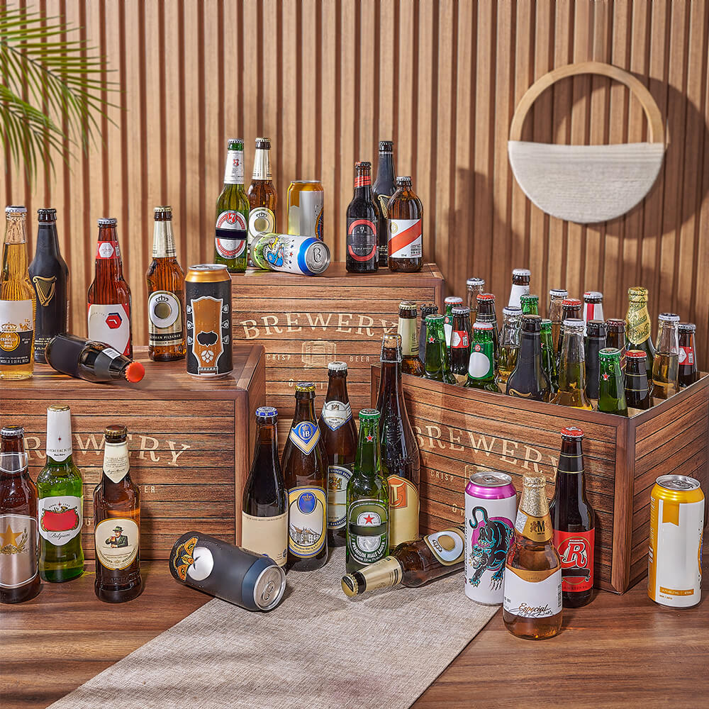 Beer Gift Basket in Decorative Box – how the gift is presented