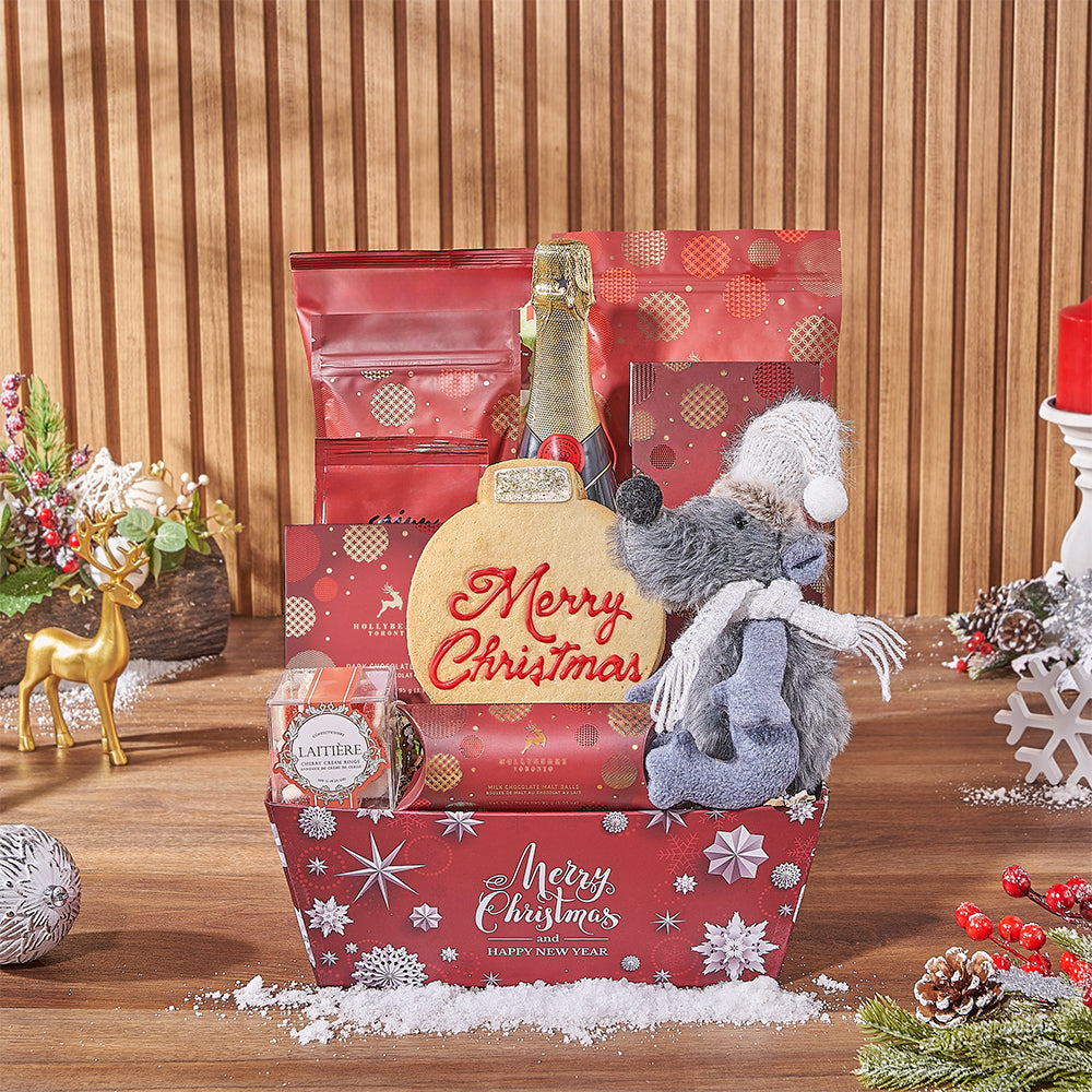 Sparkling Wine Holiday Gift Tray – how the gift is presented