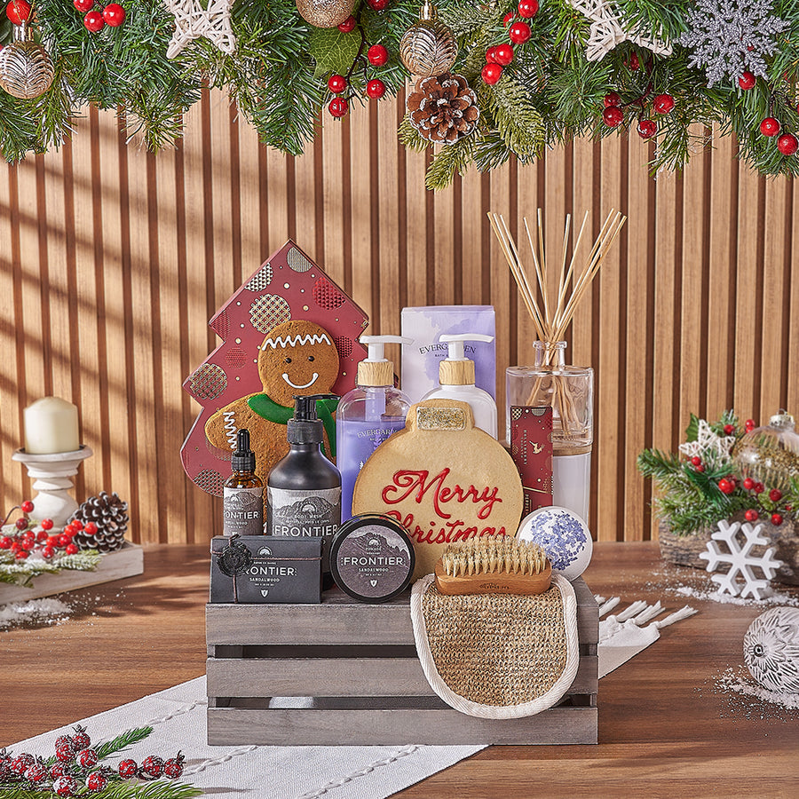 Complete Christmas Spa Gift Crate, Christmas gift, Christmas, spa gift, spa, chocolate gift, chocolate, Chicago delivery