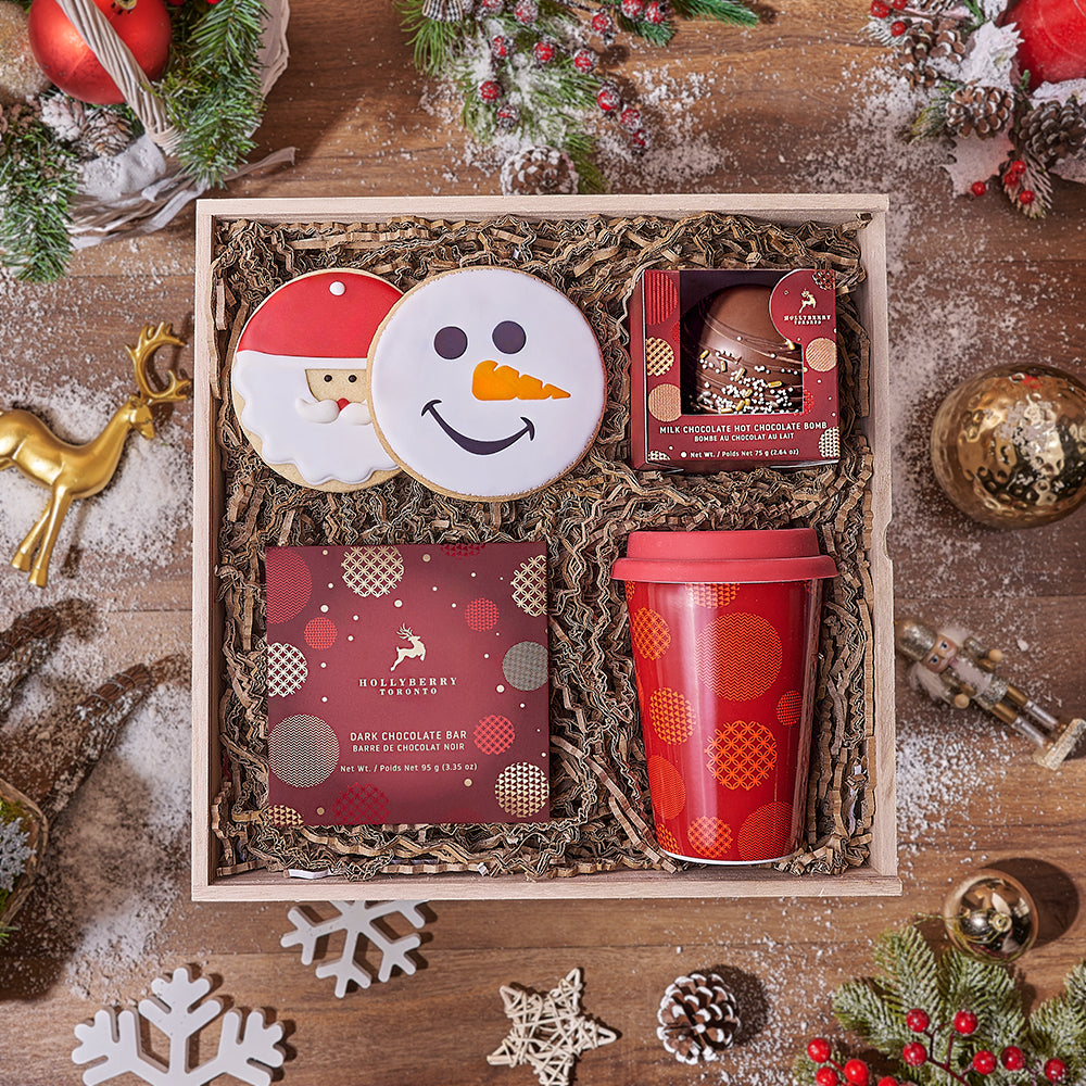 Chocolate Bomb and Cookie Gift Basket – how the gift is presented