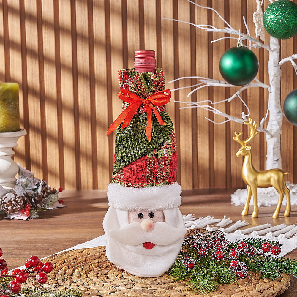 Santa Hat Bag Wine Gift – how the gift is presented