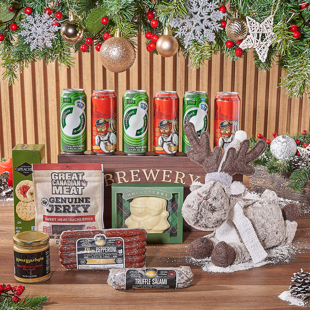 Craft Beer and Meat Christmas Basket – how the gift is presented