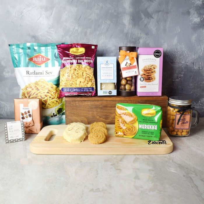 Traditional Diwali Snack Basket – how the gift is presented