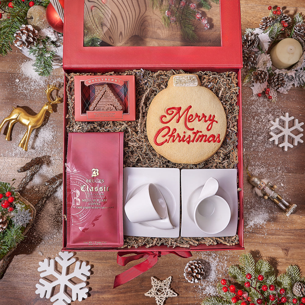 Espresso Cups with Gourmet Coffee Basket – how the gift is presented