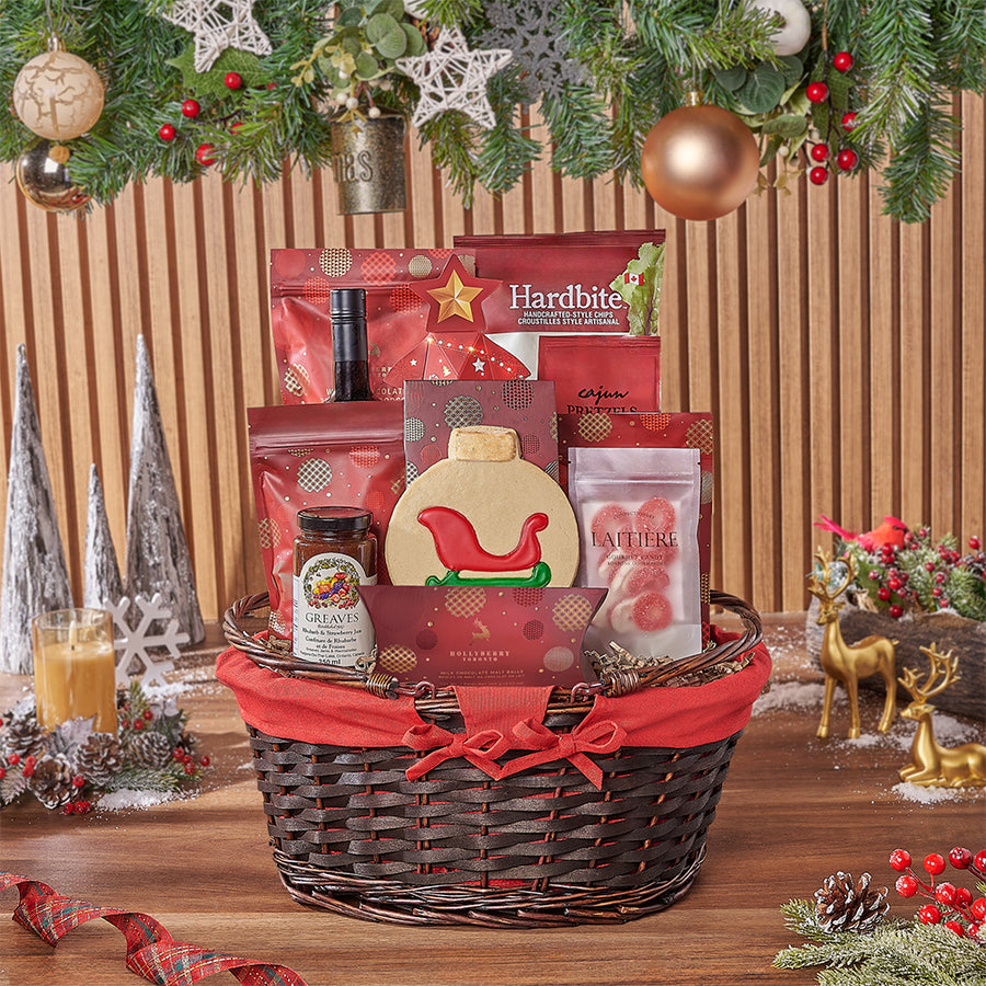 Red & White Christmas Wine Set, wine gift, wine, christmas gift, christmas, chocolate gift, chocolate, Chicago delivery