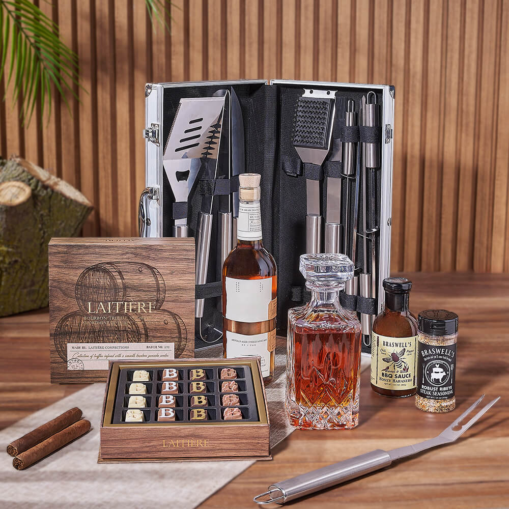 Complete Whiskey and Grill Tool Set – how the gift is presented