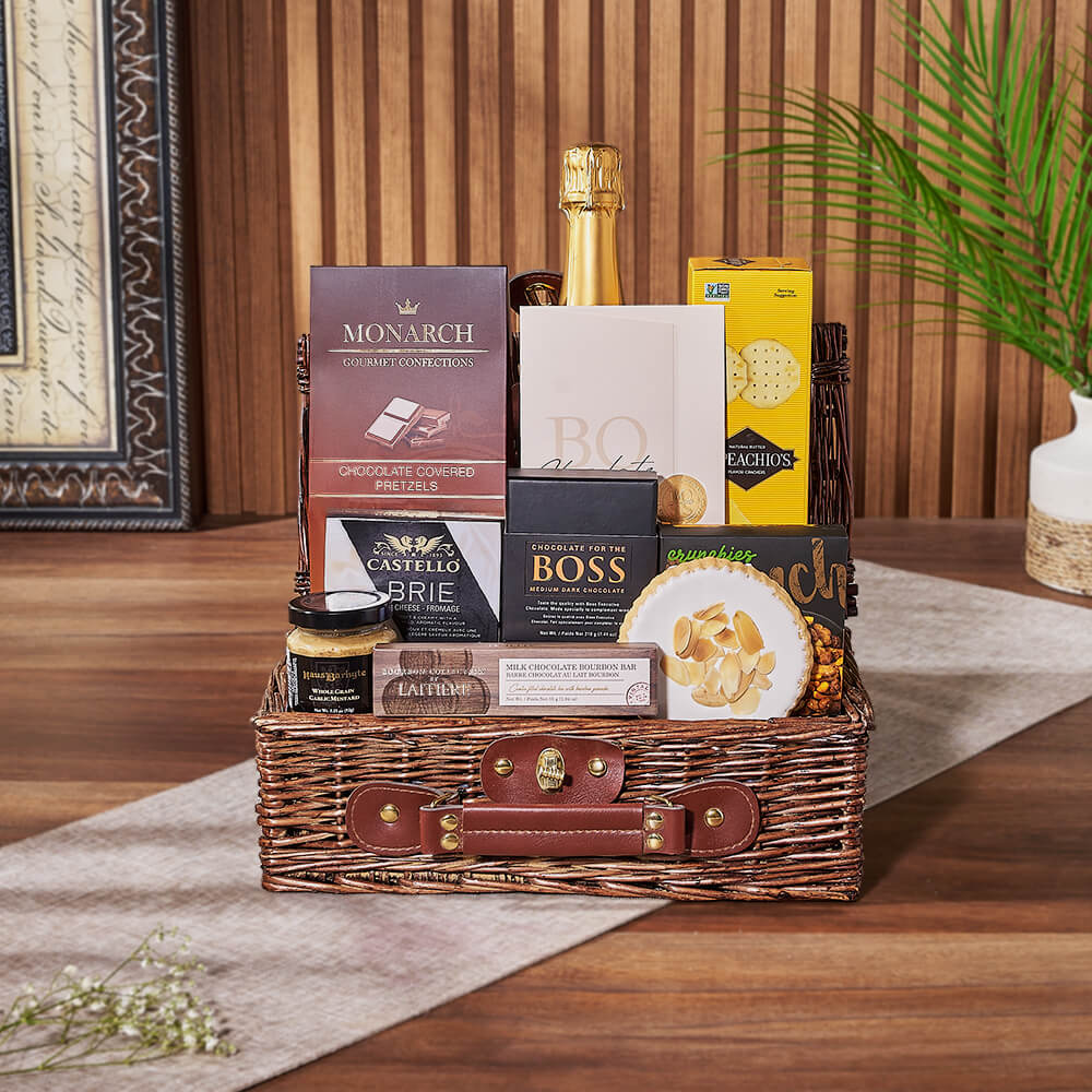 Sparkling Wine with Chocolates Gift – how the gift is presented
