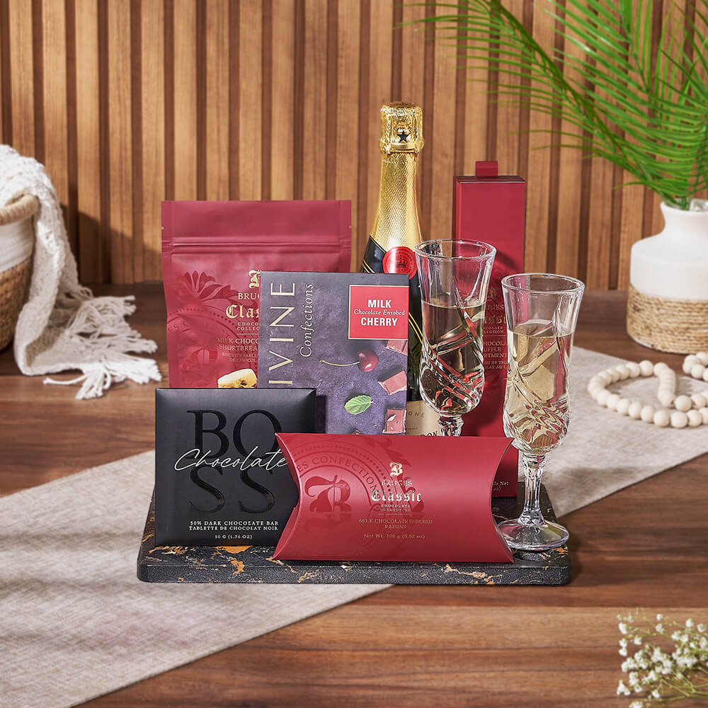 Sparkling Wine with Marble Board – how the gift is presented