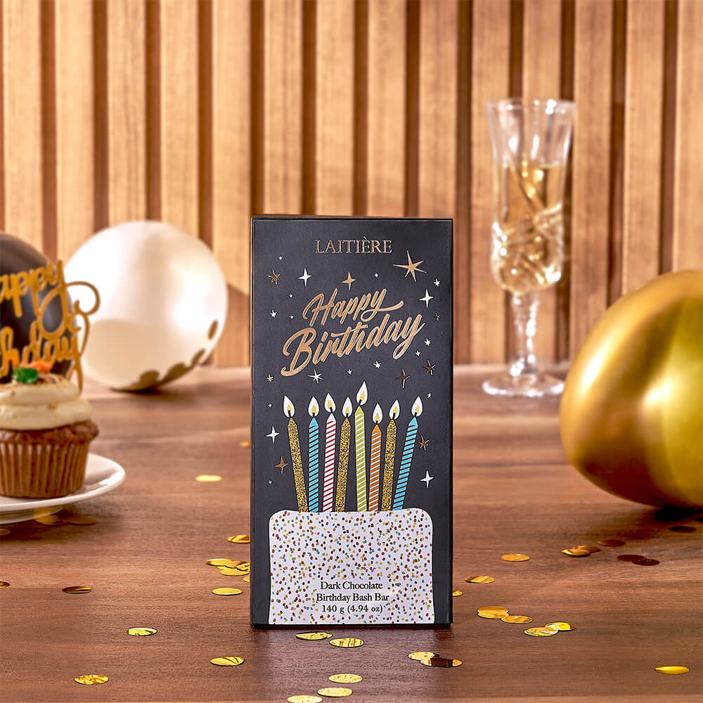 Birthday Wine Gift with Serving Board – how the gift is presented