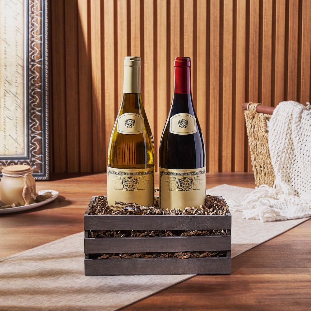 Distressed Grey Wine Crate Gift – how the gift is presented