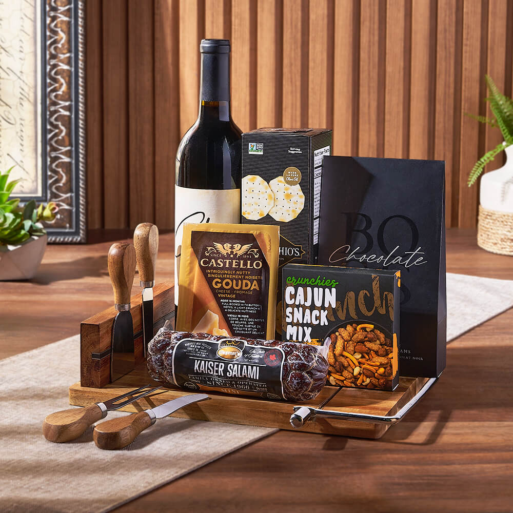 Wine and Gouda Gift Basket – how the gift is presented