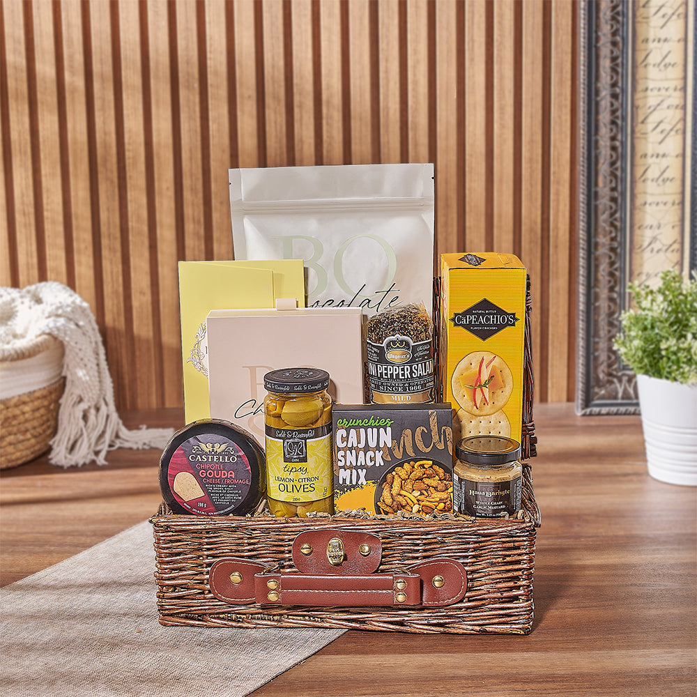 All The Good Stuff' Gift Basket! Packed with delectable treats, it's the perfect present for friends and family alike - Chicago Delivery