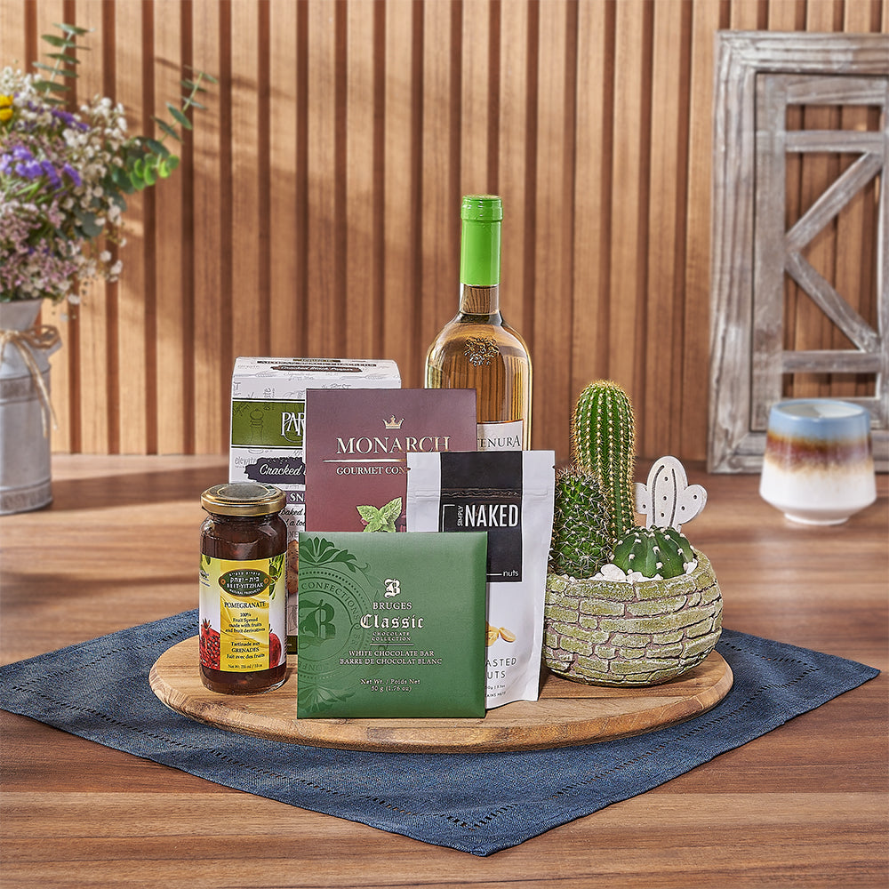 Kosher Celebration &amp; Cacti Gift from Chicago Baskets - Champagne Gift Basket - Chicago Delivery