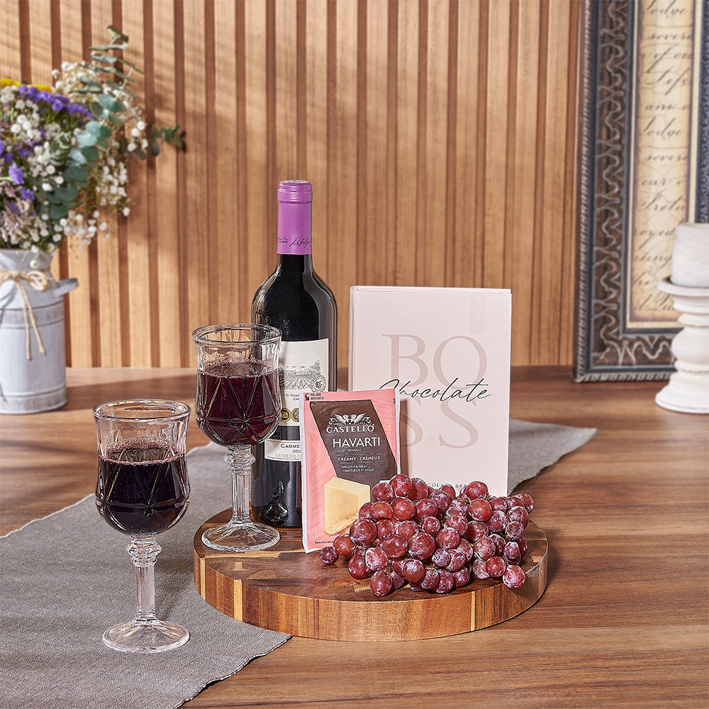 Kosher Wine &amp; Cheese Gift Basket is a delicious wine pairing gift that is sure to please the budding sommelier in your life - Chicago Baskets