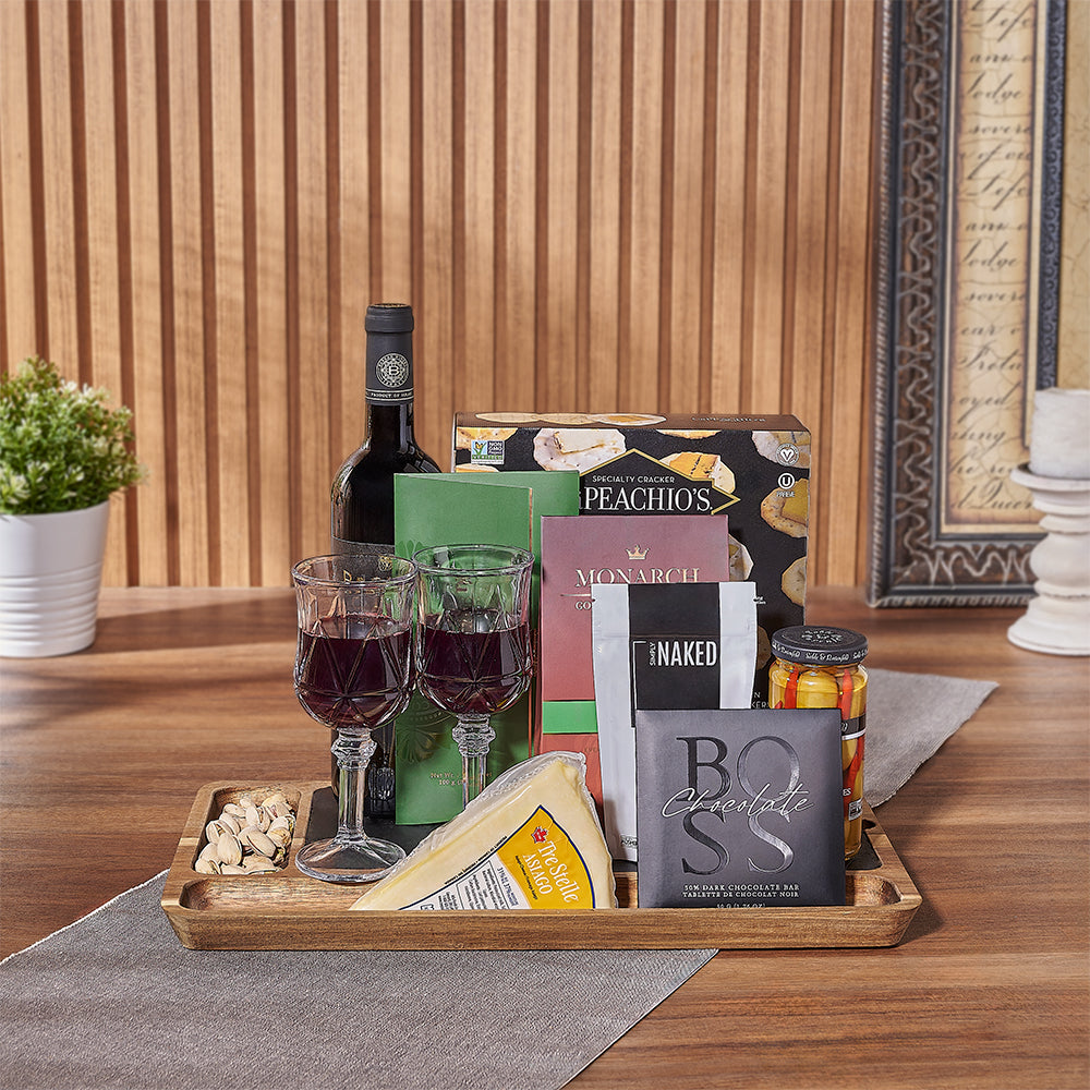 Rosh Hashanah Gift Baskets - The Big Celebration Kosher Set, kosher wine gift, kosher