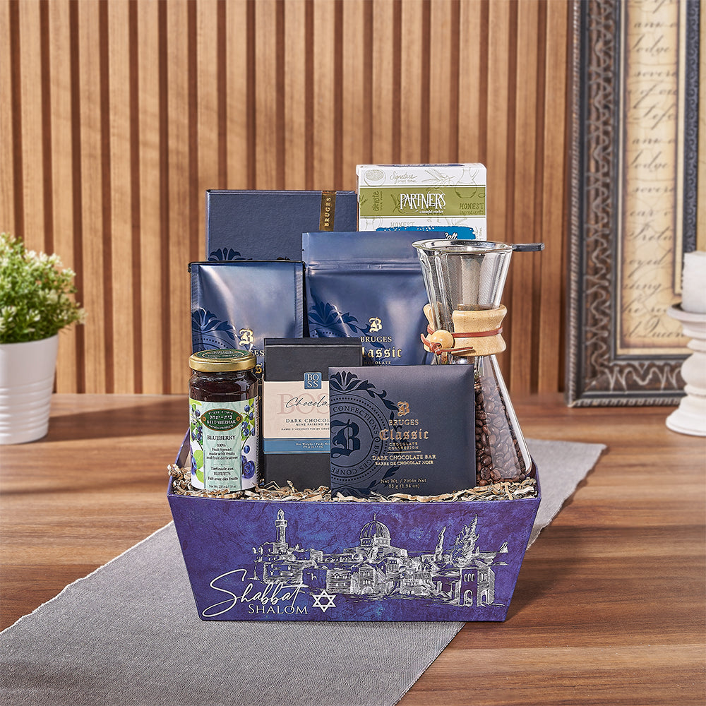 Kosher Snacking Gift Basket, kosher gift, kosher, coffee gift, coffee, chocolate gift, chocolate, Chicago Baskets