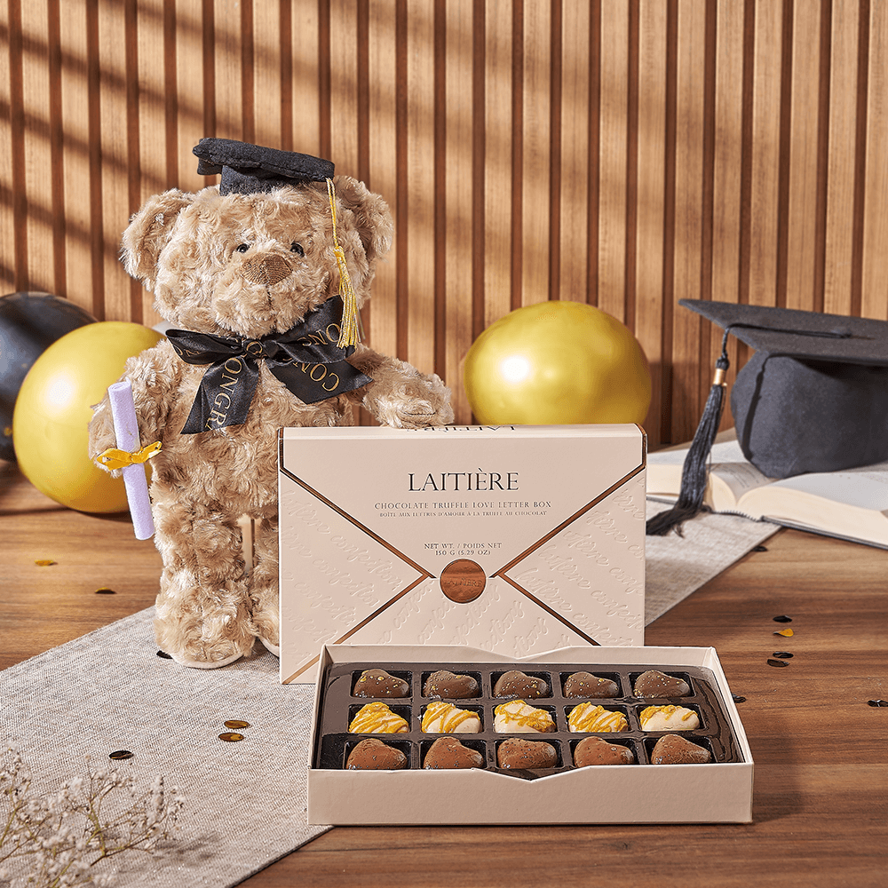 Graduation Chocolate &amp; Teddy Gift, chocolate gift, chocolate, bear gift, bear, Chicago delivery
