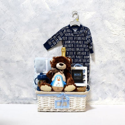 Baby Boy’s Flip N Sip Gift Set With Champagne from Chicago Baskets - Chicago Delivery