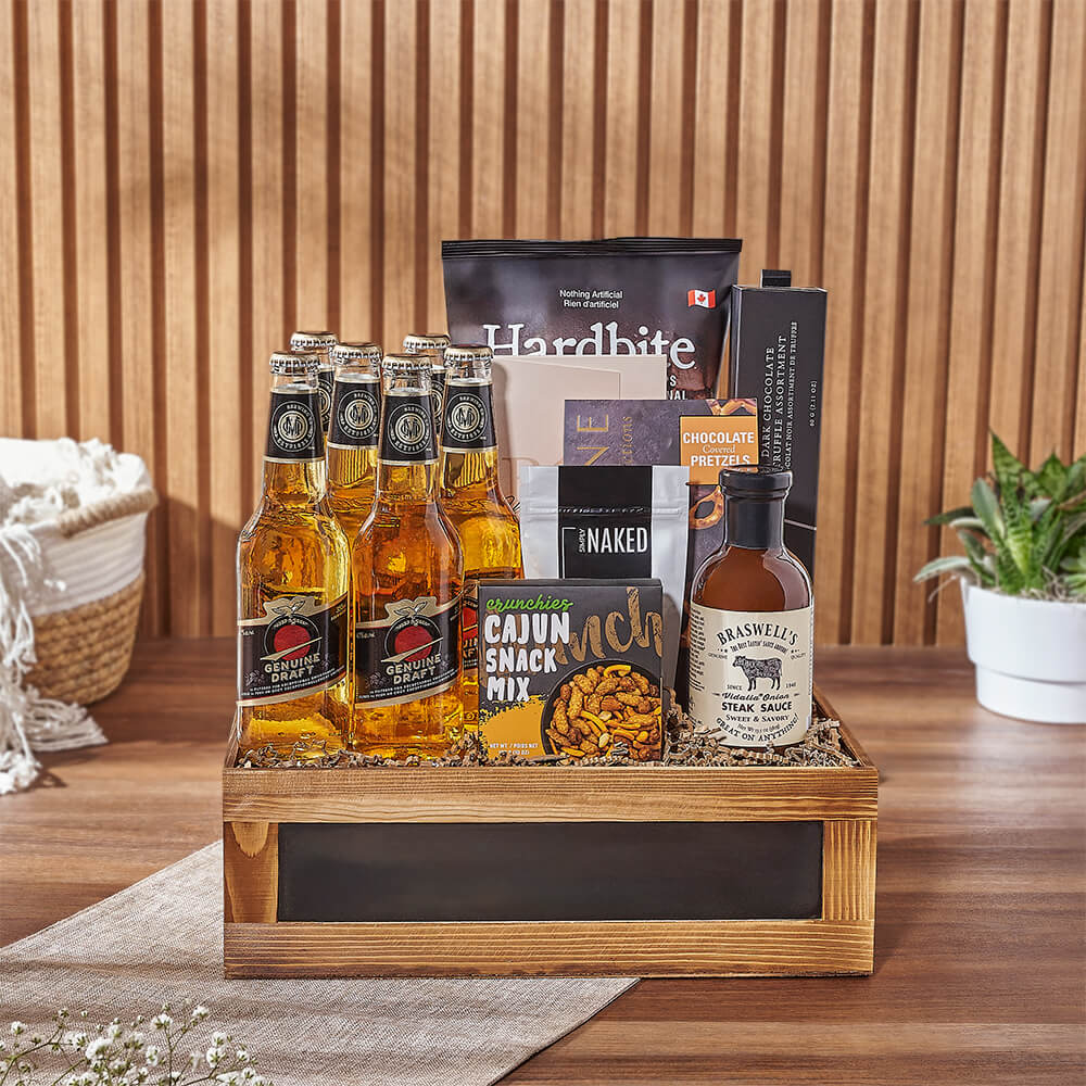 Independence Day Gift Baskets - Beer & Total Snacking Crate, beer gift, beer, gourmet gift, gourmet, chocolate gift, chocolate, Chicago Delivery