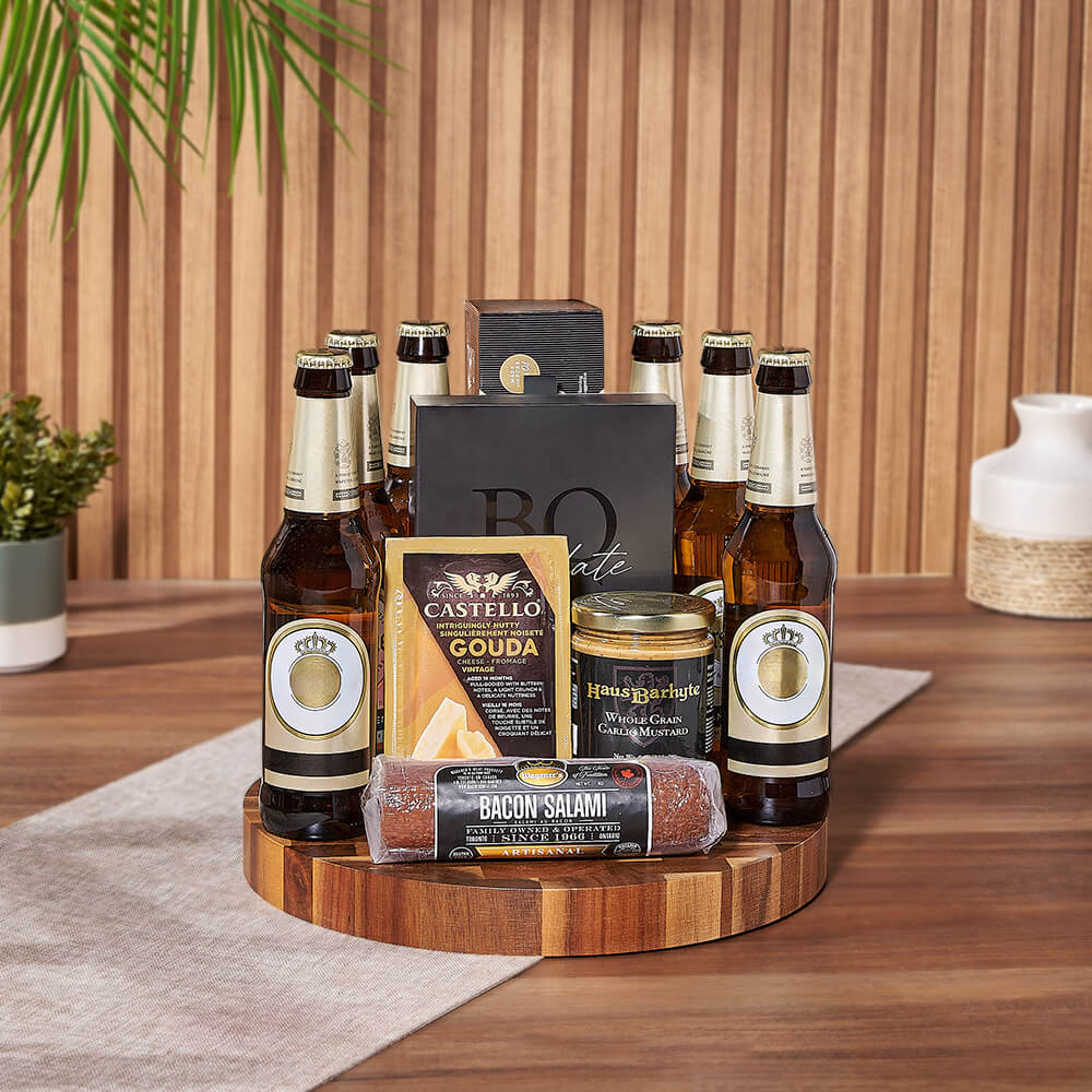 Brockton Beer &amp; Snacks Basket from Chicago Baskets - Beer Gift Set - Chicago Delivery.