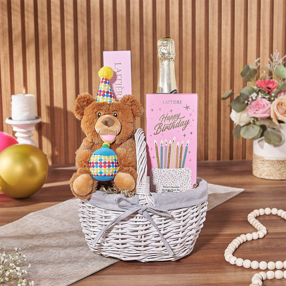 Bubbly Birthday Gift Basket, champagne gift, champagne, sparkling wine gift, sparkling wine, birthday gift, birthday, Chicago delivery