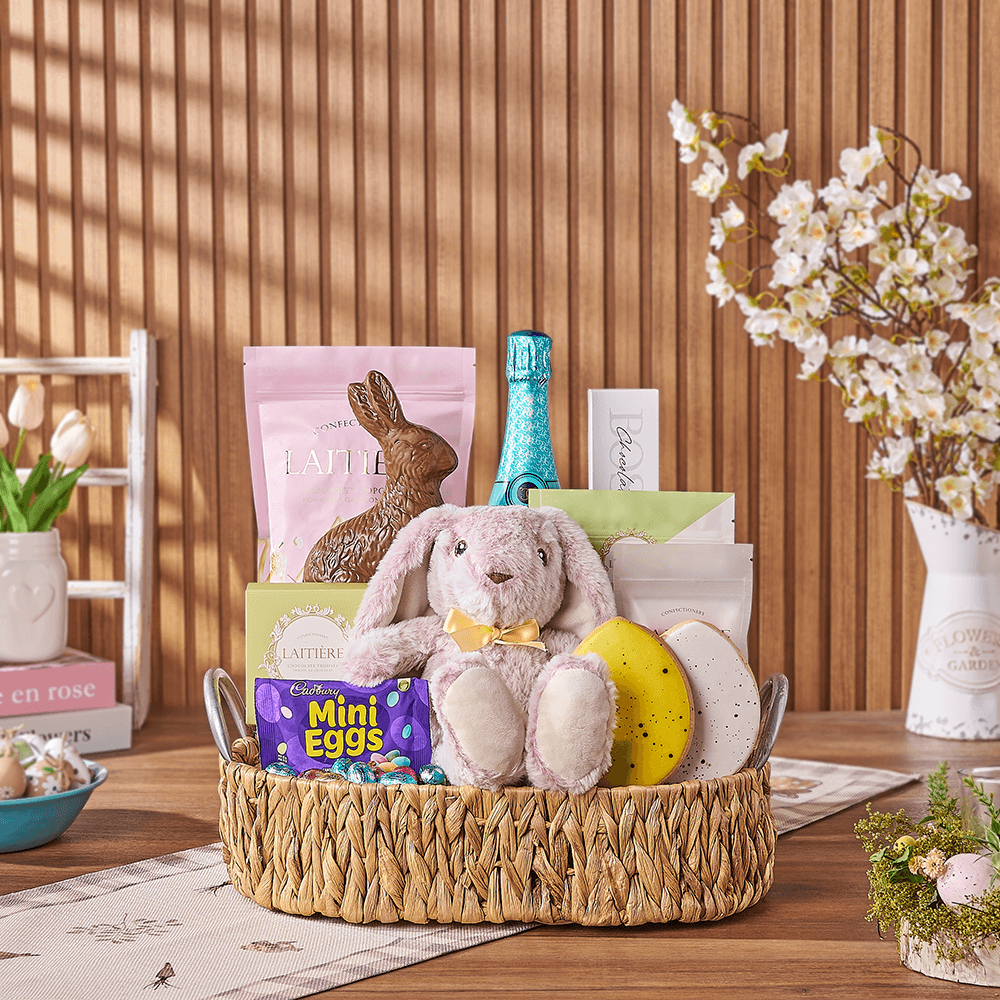 Bubbly Bunny Gift Set, sparkling wine gift, sparkling wine, champagne gift, champagne, chocolate gift, chocolate, easter gift, easter, Chicago delivery