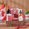 Canada Day Snack Basket, canada day gift, canada day, wine gift, wine, cookie gift, cookie, Chicago delivery