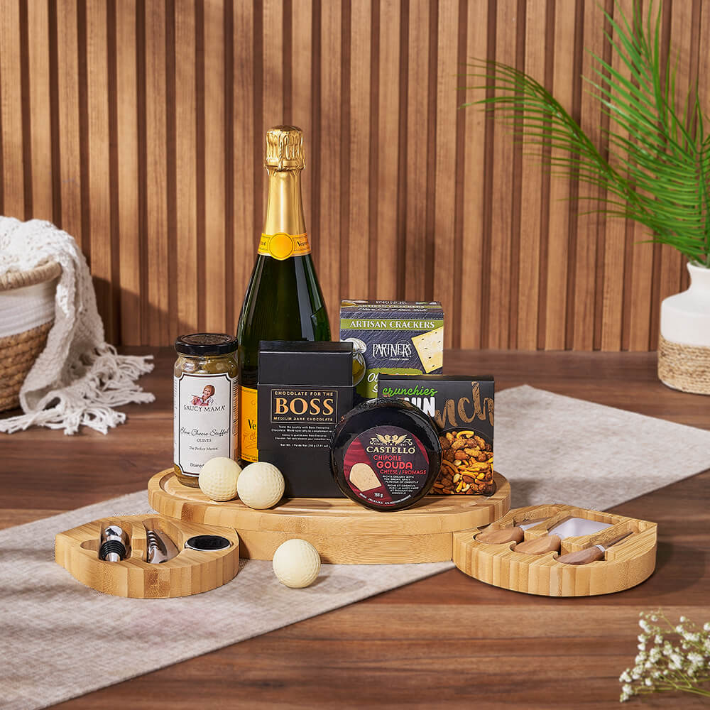 Cheese &amp; Champagne Celebration Gift Set, champagne gift, champagne, sparkling wine gift, sparkling wine, cheese board gift, cheese board, Chicago delivery