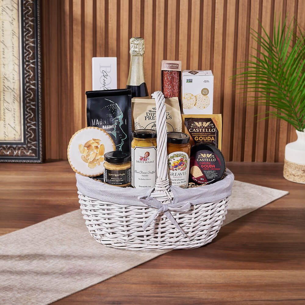 Cheese, Chutney &amp; Champagne Gift Set from Chicago Baskets - Champagne Gift Basket - Chicago Delivery.
