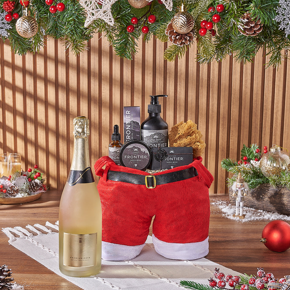 Christmas Champagne &amp; Spa Gift Bag, christmas gift, christmas, champagne gift, champagne, sparkling wine gift, sparkling wine, spa gift, spa, mens spa gift, mens spa, Chicago delivery