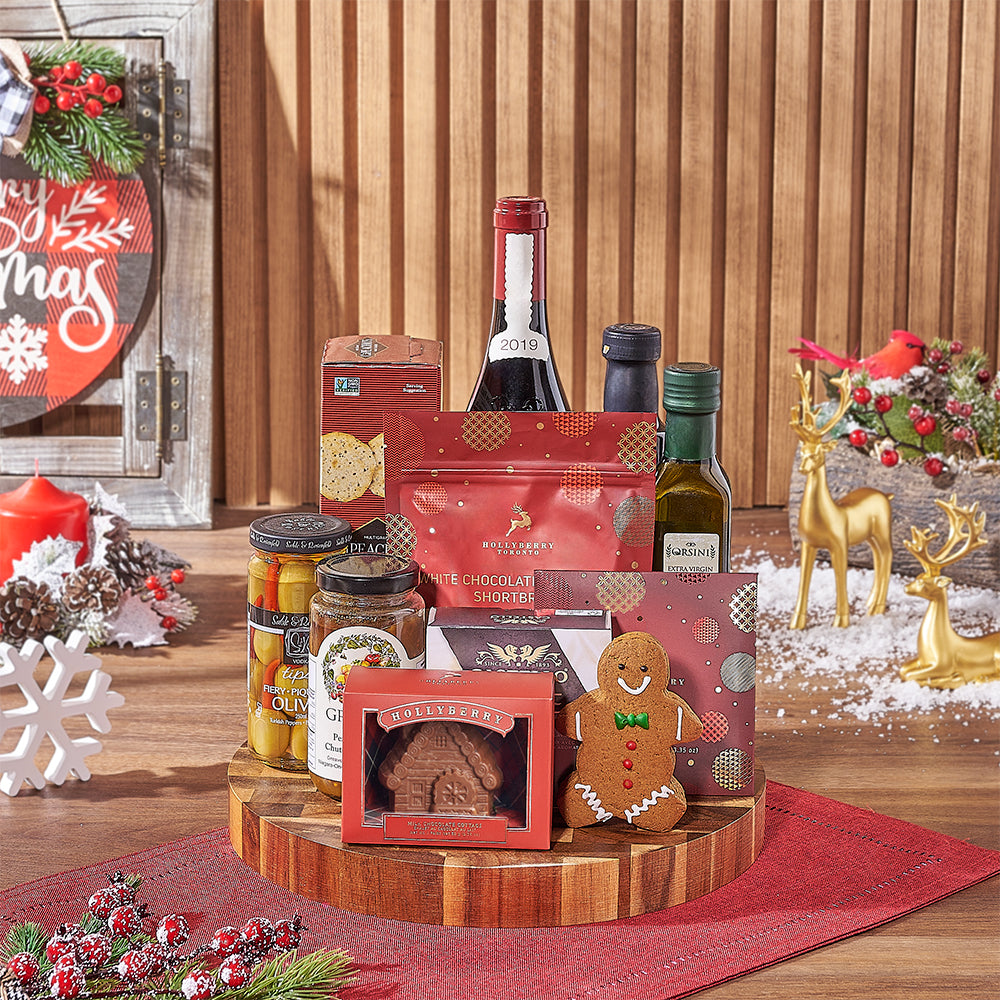 Christmas Chocolate &amp; Wine Gift Board, wine gift, wine, christmas gift, christmas, holiday gift, holiday, Chicago delivery