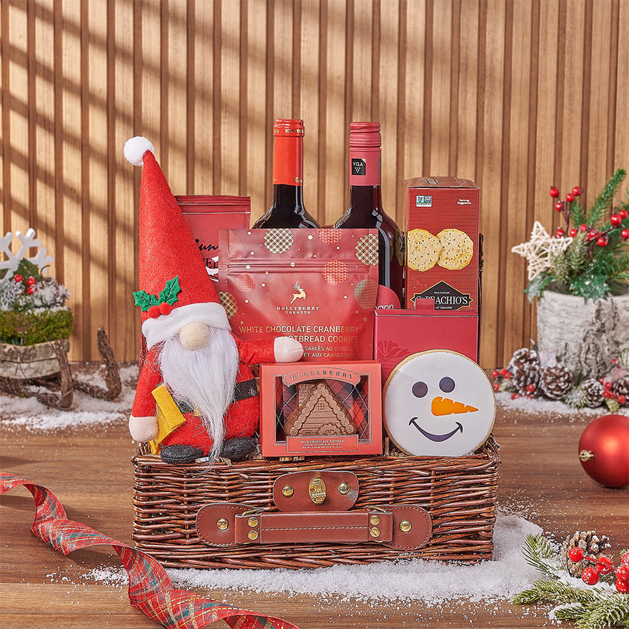 Christmas Wine Pairing Basket, wine gift, wine, chocolate gift, chocolate, christmas gift, christmas, Chicago delivery