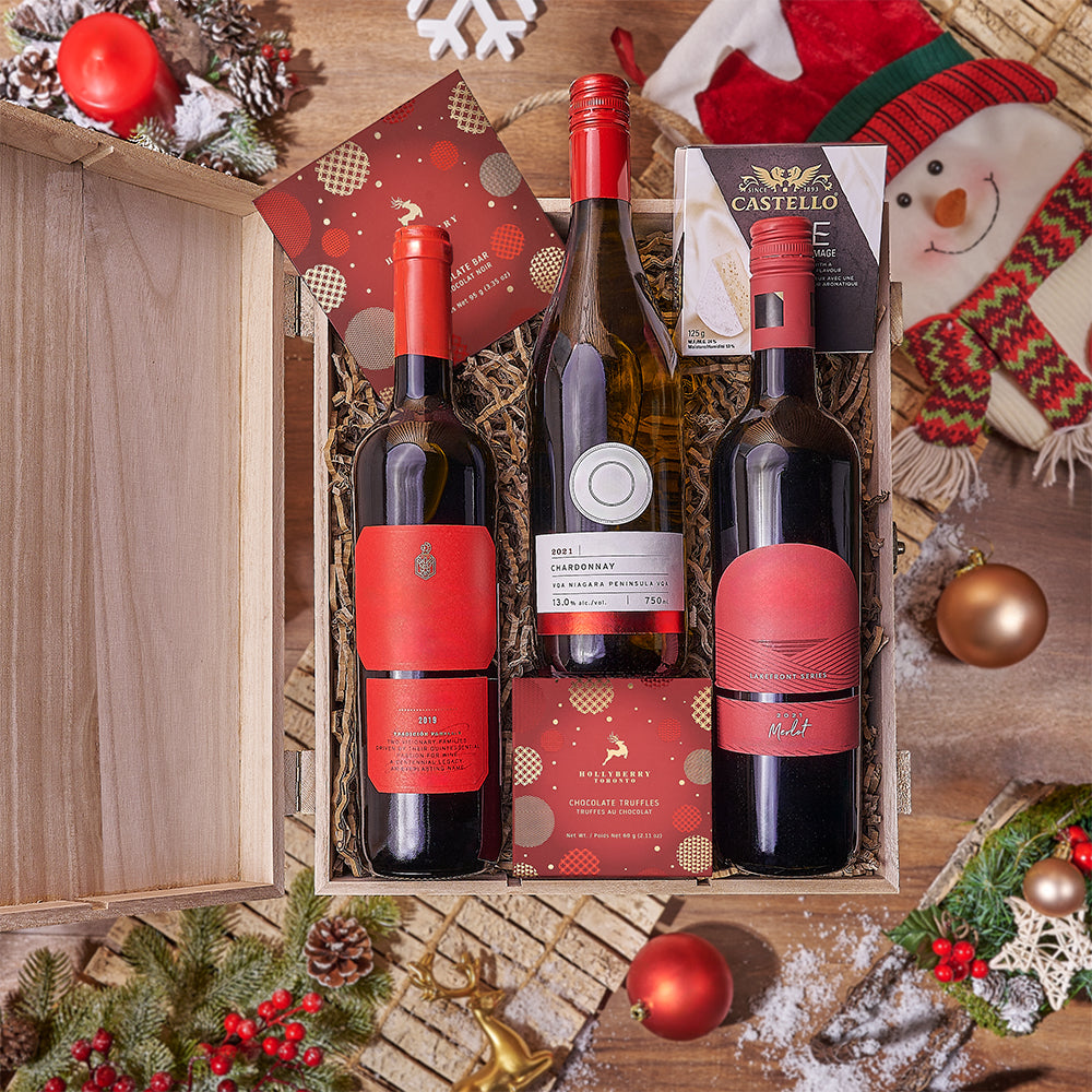 Holiday Wine Trio Gift Set – how the gift is presented