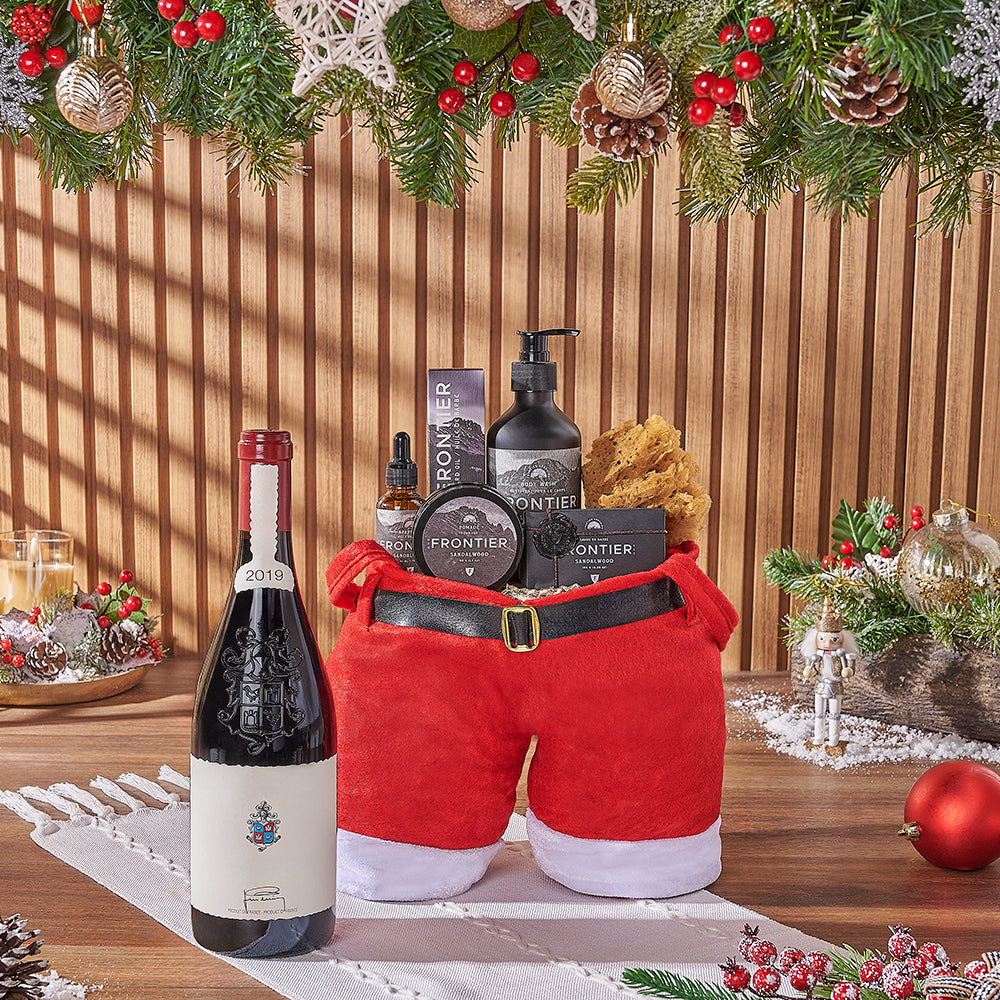 Christmas Wine &amp; Spa Gift Bag, wine gift, wine, spa gift, spa, men's spa gift, men's spa, Christmas gift, Christmas, Chicago delivery