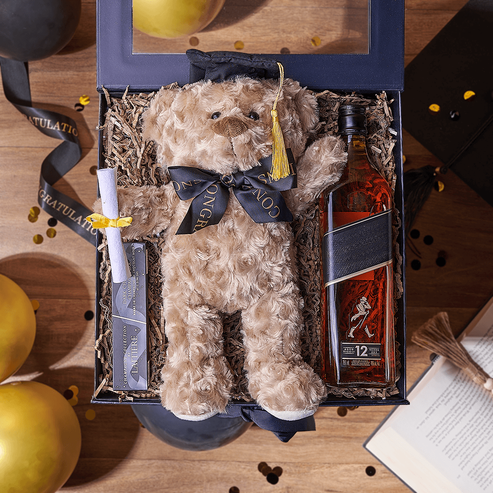Congratulations Grad Liquor Box, liquor gift, liquor, chocolate gift, chocolate, graduation gift, graduation, Chicago delivery