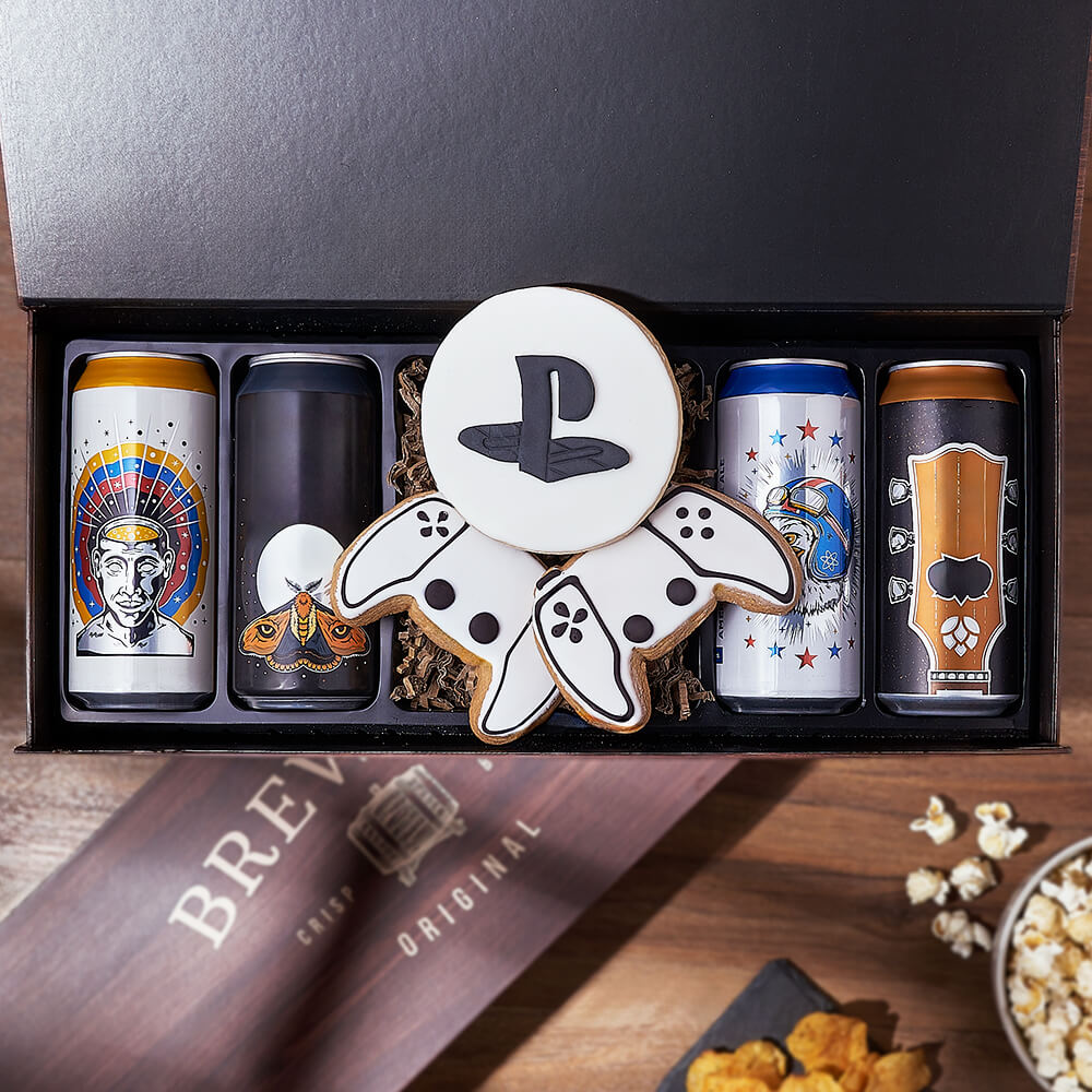 Gaming Console Sugar Cookies Beer Box – how the gift is presented