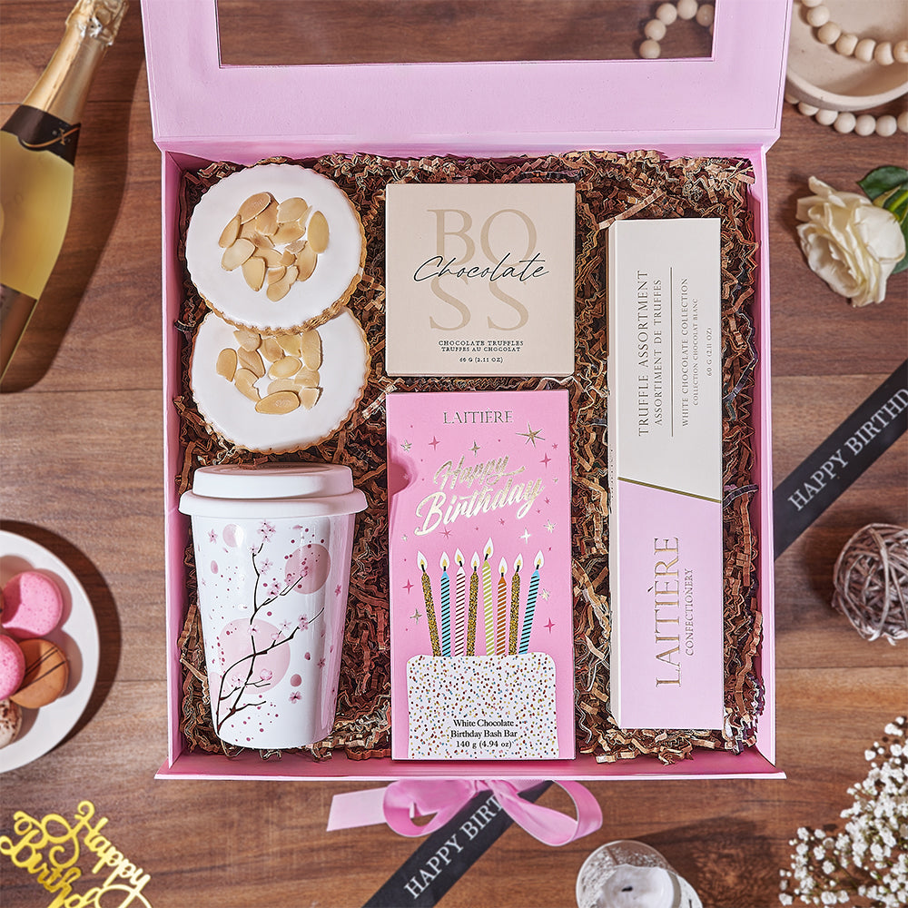 Birthday Floral Travel Cup Gift – how the gift is presented