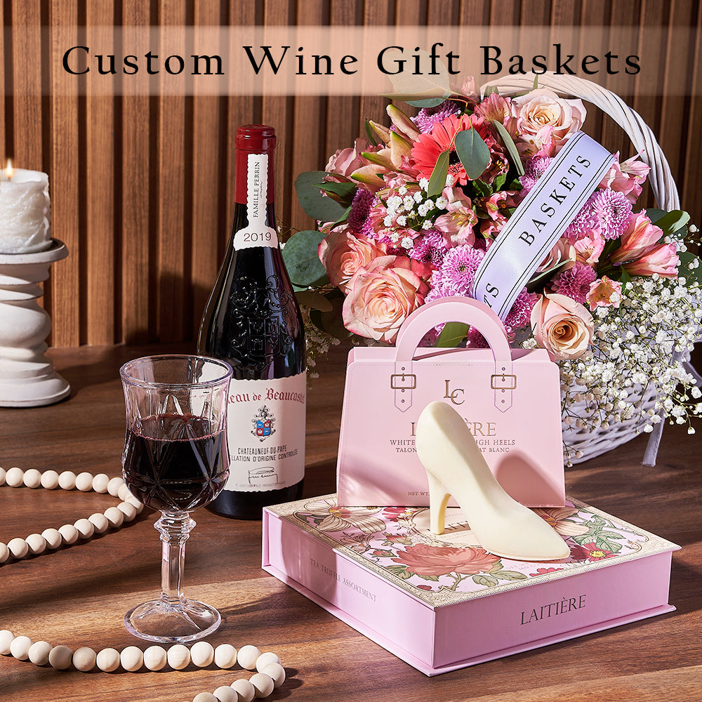 Custom Wine Gift Baskets from Chicago Baskets - Wine Gift Set - Chicago Delivery.