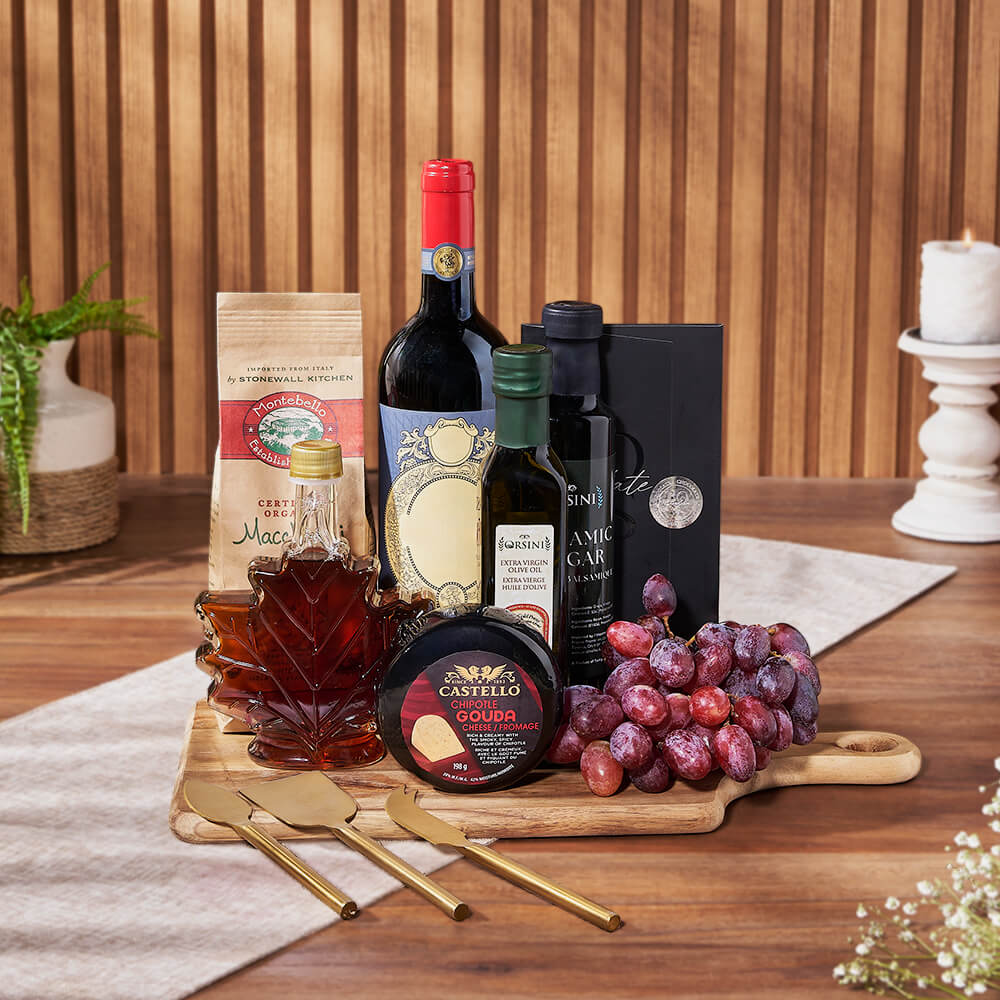 Classic Wine Gift Set with Knives – how the gift is presented