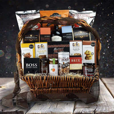 Deluxe Purim Gift Basket From Chicago Baskets - Wine Gift Set - Chicago Delivery