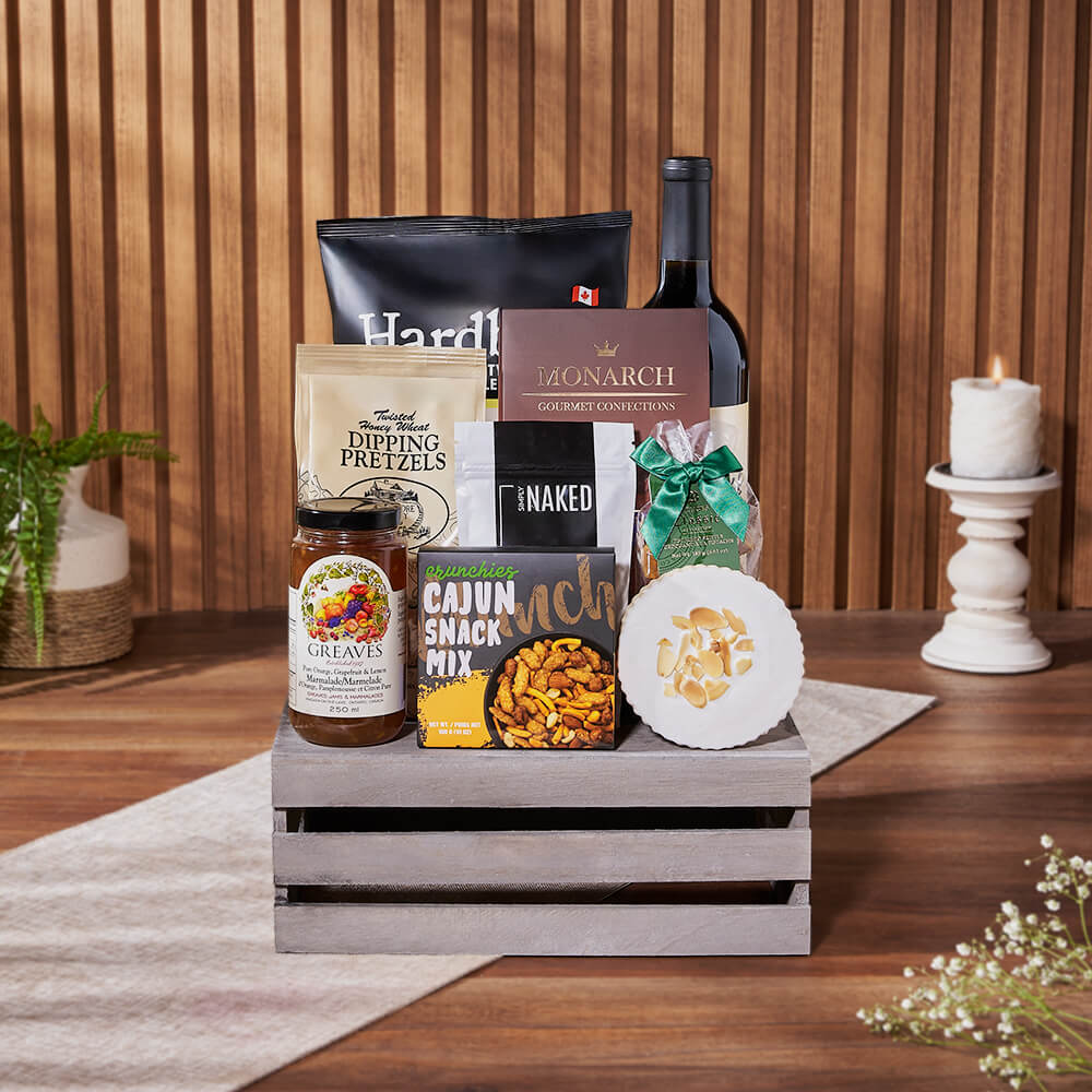 Divine Snack &amp; Wine Gift Set, wine gift, wine, snack gift, snack, Chicago delivery