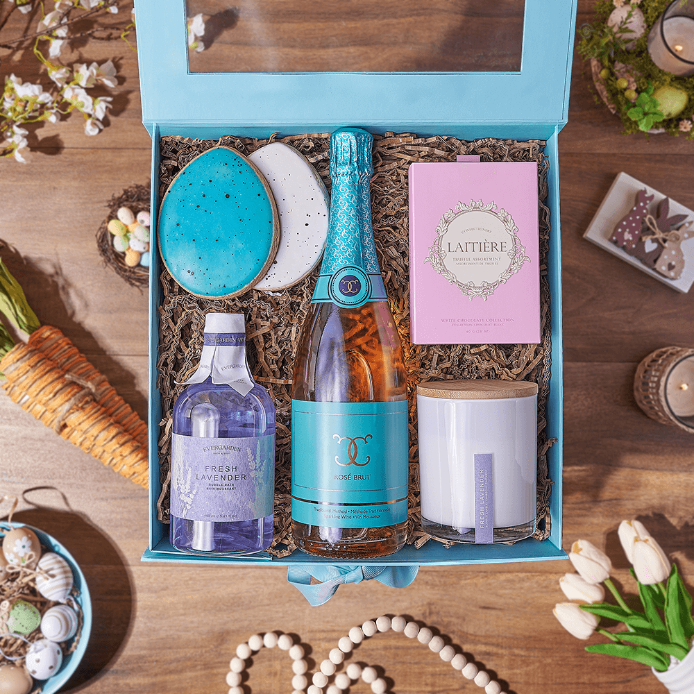 Easter Spa &amp; Champagne Box, spa gift, spa, champagne gift, champagne, sparkling wine gift, sparkling wine, Chicago delivery