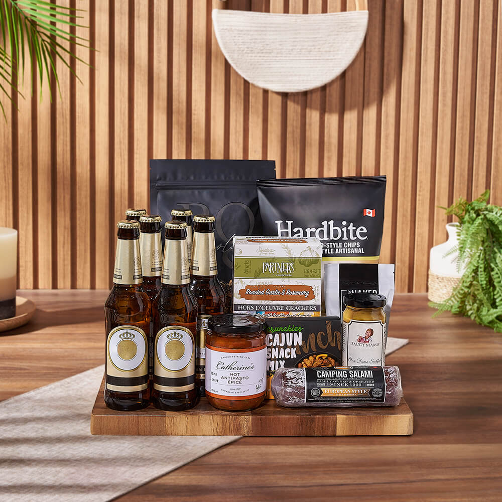 Etobicoke Beer &amp; Crunch Snack Basket from Chicago Baskets - Beer Gift Set - Chicago Delivery