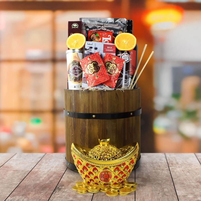 Everlasting Fortune & Festive Wishes Gift Basket - Wine Gift Set - Chicago Delivery