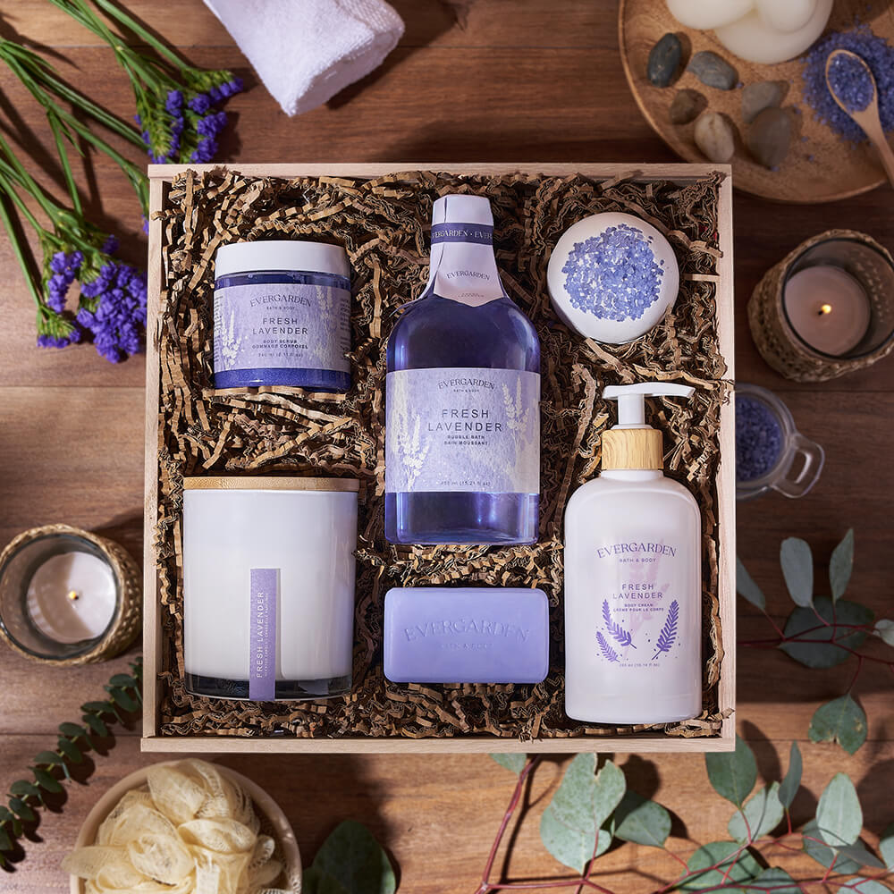 Fresh Lavender Spa Gift Crate from Chicago Baskets - Spa Gift Set - Chicago Delivery