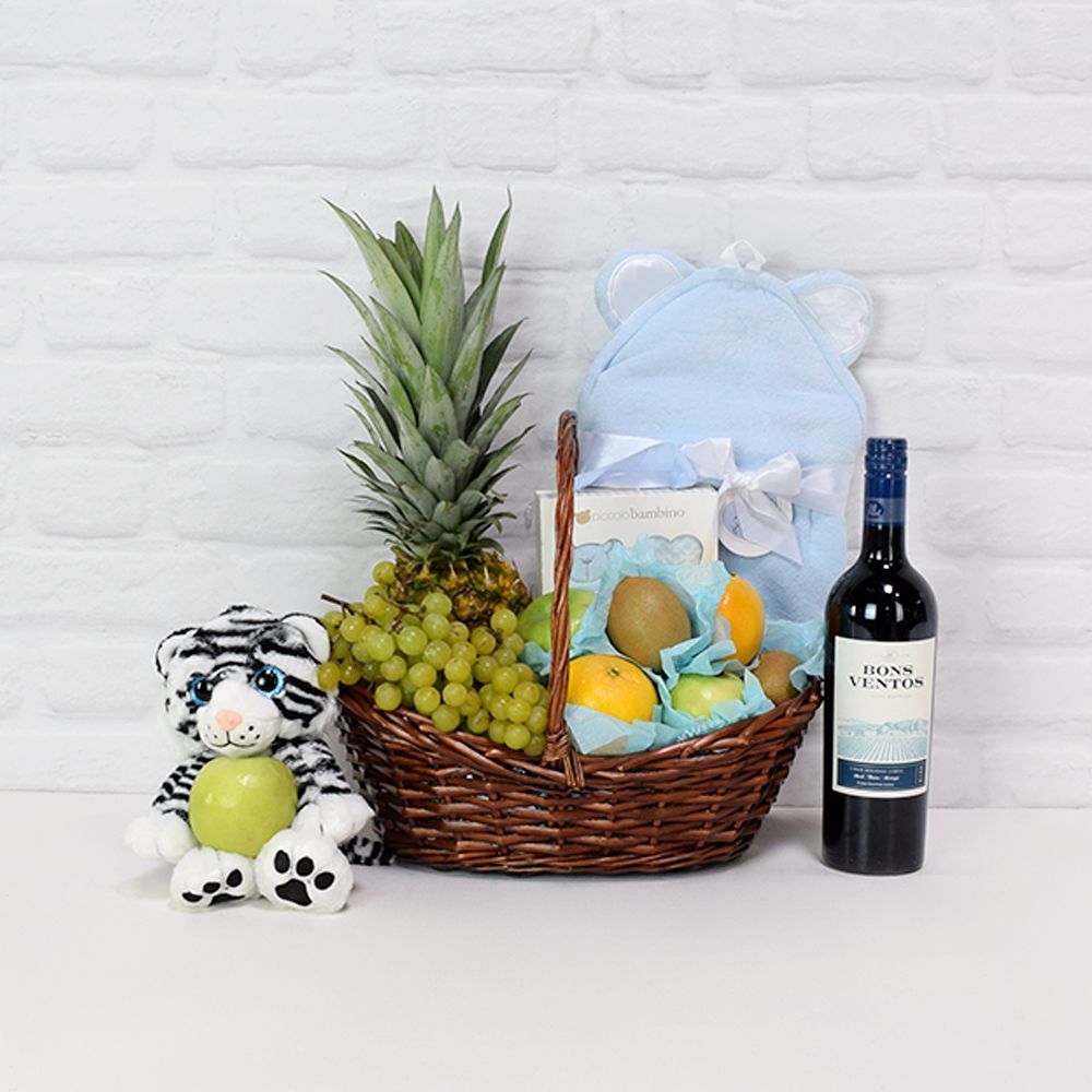 Piccolo Bambino Wine Gift Basket – how the gift is presented
